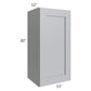 RTA Asheville Grey Shaker 15" x 30" Wall Cabinet with 1 Decorative End Panel