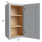 RTA Asheville Grey Shaker 15" x 30" Wall Cabinet with 1 Decorative End Panel