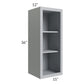 RTA Asheville Grey Shaker 15" x 36" Wall Open Cabinet