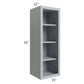 RTA Asheville Grey Shaker 15" x 42" Wall Open Cabinet