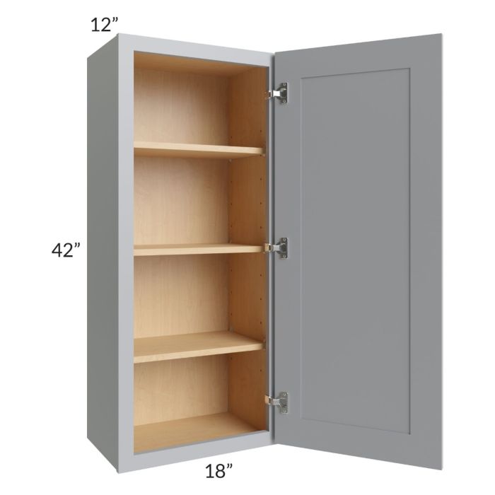 RTA Asheville Grey Shaker 18" x 42" Wall Cabinet with 2 Decorative End Panels