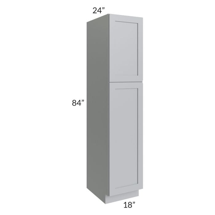 RTA Asheville Grey Shaker 18" x 84" Wall Pantry Cabinet with 1 Decorative End Panel