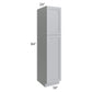 RTA Asheville Grey Shaker 18" x 84" Wall Pantry Cabinet with 2 Roll Out Trays