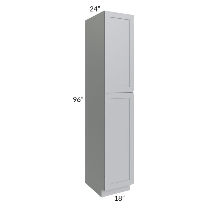 RTA Asheville Grey Shaker 18" x 96" Wall Pantry Cabinet with 3 Roll Out Trays
