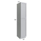 RTA Asheville Grey Shaker 18" x 96" Wall Pantry Cabinet with 3 Roll Out Trays and 1 Decorative End Panel
