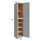 RTA Asheville Grey Shaker 18" x 96" Wall Pantry Cabinet with 4 Roll Out Trays and 1 Decorative End Panel