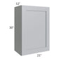 RTA Asheville Grey Shaker 21" x 30" Wall Cabinet with 1 Decorative End Panel