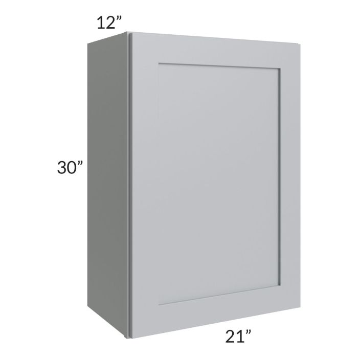 RTA Asheville Grey Shaker 21" x 30" Wall Cabinet with 1 Decorative End Panel