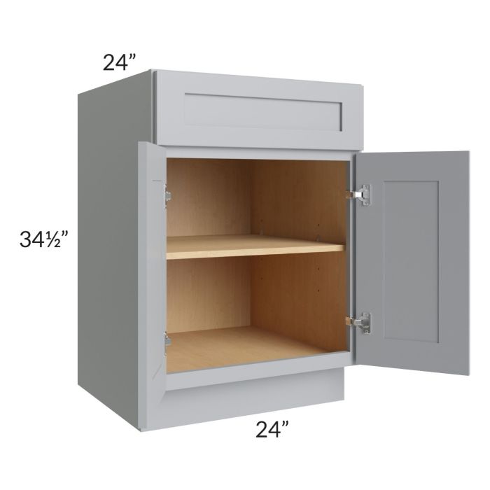 RTA Asheville Grey Shaker 24" Base Cabinet with 1 Decorative End Panel