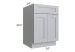 RTA Asheville Grey Shaker 24" Base Cabinet with 1 Roll Out Tray and 1 Decorative End Panel