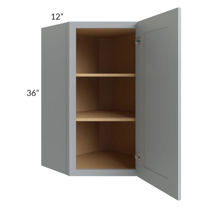 RTA Asheville Grey Shaker 24" x 36" Diagonal Corner Wall Cabinet