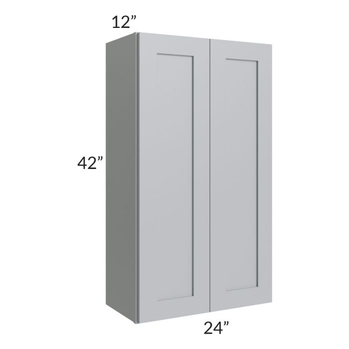 RTA Asheville Grey Shaker 24" x 42" Wall Cabinet with 2 Decorative End Panels