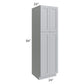RTA Asheville Grey Shaker 24" x 84" Wall Pantry Cabinet with 1 Roll Out Tray