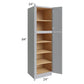 RTA Asheville Grey Shaker 24" x 84" Wall Pantry Cabinet with 2 Decorative End Panels
