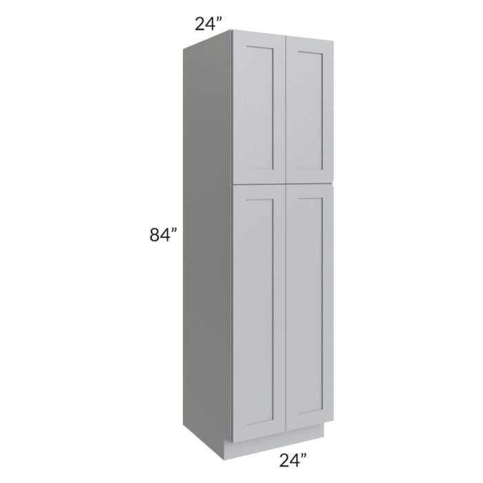 RTA Asheville Grey Shaker 24" x 84" Wall Pantry Cabinet with 3 Roll Out Trays