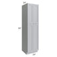 RTA Asheville Grey Shaker 24" x 90" Wall Pantry Cabinet with 2 Roll Out Trays