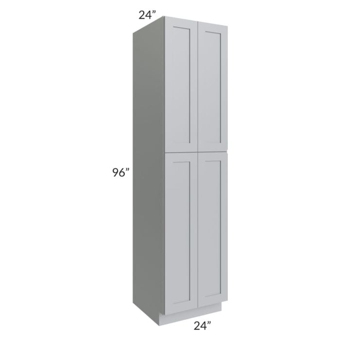 RTA Asheville Grey Shaker 24" x 96" Wall Pantry Cabinet with 1 Decorative End Panel