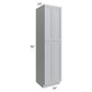 RTA Asheville Grey Shaker 24" x 96" Wall Pantry Cabinet with 2 Decorative End Panels