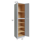 RTA Asheville Grey Shaker 24" x 96" Wall Pantry Cabinet with 2 Decorative End Panels