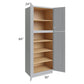 RTA Asheville Grey Shaker 30" x 84" Wall Pantry Cabinet with 1 Roll Out Tray