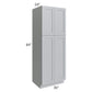 RTA Asheville Grey Shaker 30" x 84" Wall Pantry Cabinet with 2 Decorative End Panels
