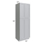 RTA Asheville Grey Shaker 30" x 90" Wall Pantry Cabinet with 1 Roll Out Tray