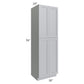 RTA Asheville Grey Shaker 30" x 96" Wall Pantry Cabinet