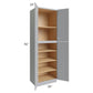 RTA Asheville Grey Shaker 30" x 96" Wall Pantry Cabinet with 1 Decorative End Panel