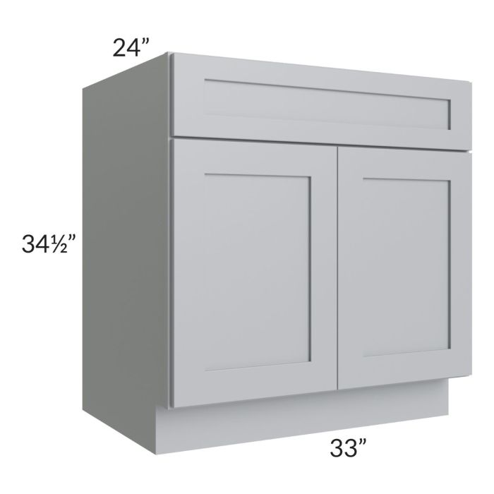 RTA Asheville Grey Shaker 33" Sink Base Cabinet
