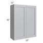 RTA Asheville Grey Shaker 33" x 42" Wall Cabinet with 1 Decorative End Panel