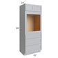 RTA Asheville Grey Shaker 33" x 84" Universal Oven Cabinet with 1 Decorative End Panel