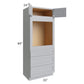 RTA Asheville Grey Shaker 33" x 84" Universal Oven Cabinet with 1 Decorative End Panel