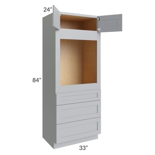 RTA Asheville Grey Shaker 33" x 84" Universal Oven Cabinet with 2 Decorative End Panels