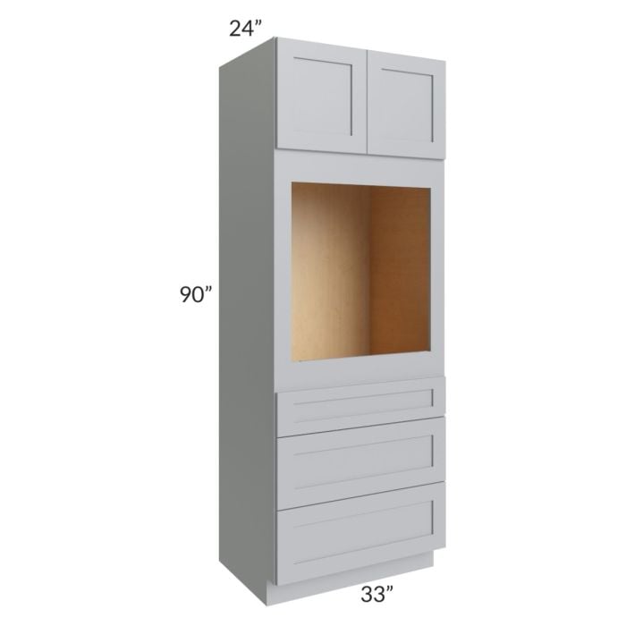 RTA Asheville Grey Shaker 33" x 90" Universal Oven Cabinet with 1 Decorative End Panel