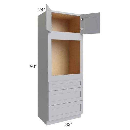 RTA Asheville Grey Shaker 33" x 90" Universal Oven Cabinet with 1 Decorative End Panel