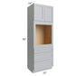 RTA Asheville Grey Shaker 33" x 96" Universal Oven Cabinet with 1 Decorative End Panel
