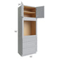 RTA Asheville Grey Shaker 33" x 96" Universal Oven Cabinet with 1 Decorative End Panel
