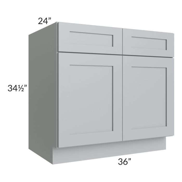 RTA Asheville Grey Shaker 36" Base Cabinet with 2 Decorative End Panels
