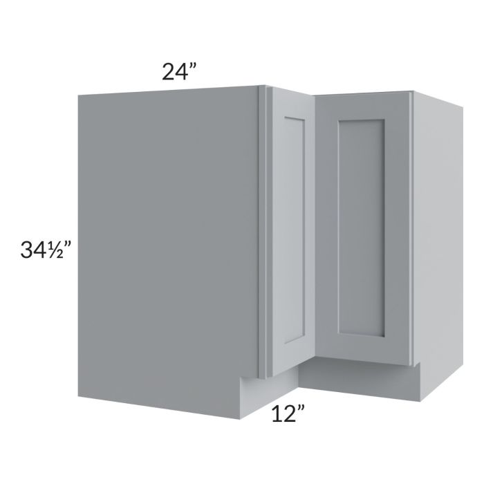 RTA Asheville Grey Shaker 36" Lazy Susan Base Cabinet with 1 Decorative End Panel