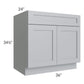 RTA Asheville Grey Shaker 36" Sink Base Cabinet