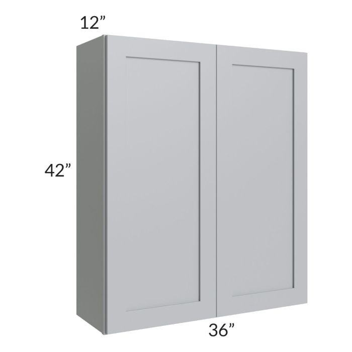 RTA Asheville Grey Shaker 36" x 42" Wall Cabinet with 1 Decorative End Panel