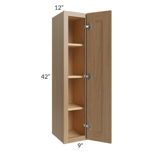 RTA Asheville Rift Oak Shaker 09" x 42" Wall Cabinet - Left Finished Side