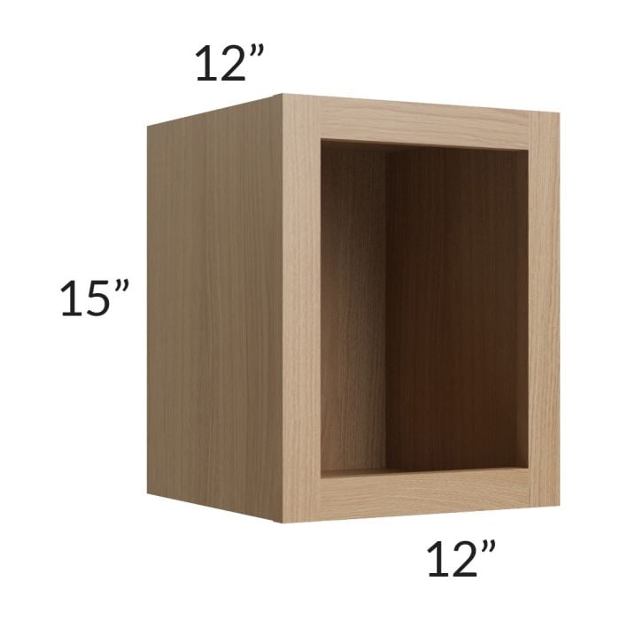 RTA Asheville Rift Oak Shaker 12" x 15" Wall Open Cabinet
