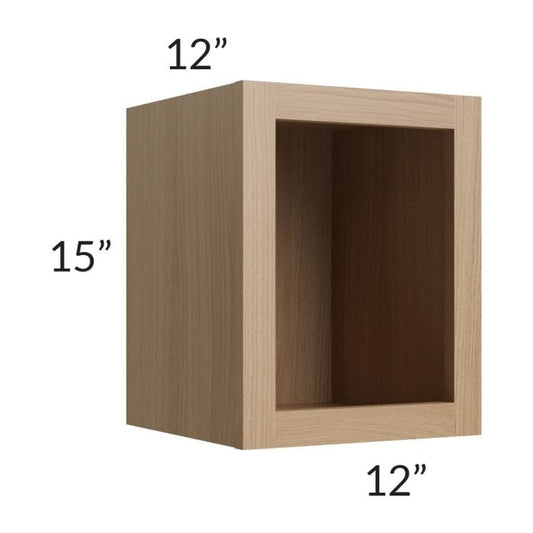 RTA Asheville Rift Oak Shaker 12" x 15" Wall Open Cabinet