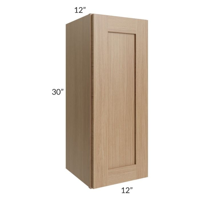 RTA Asheville Rift Oak Shaker 12" x 30" Wall Cabinet - Right Finished Side