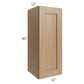 RTA Asheville Rift Oak Shaker 12" x 30" Wall Cabinet - Right Finished Side with 1 Decorative End Panel