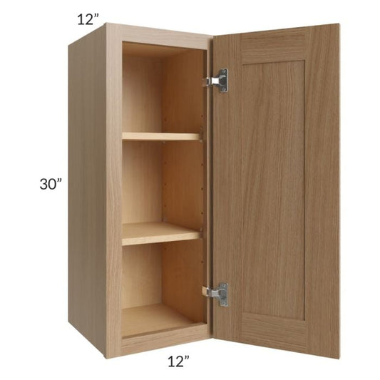 RTA Asheville Rift Oak Shaker 12" x 30" Wall Cabinet - Right Finished Side