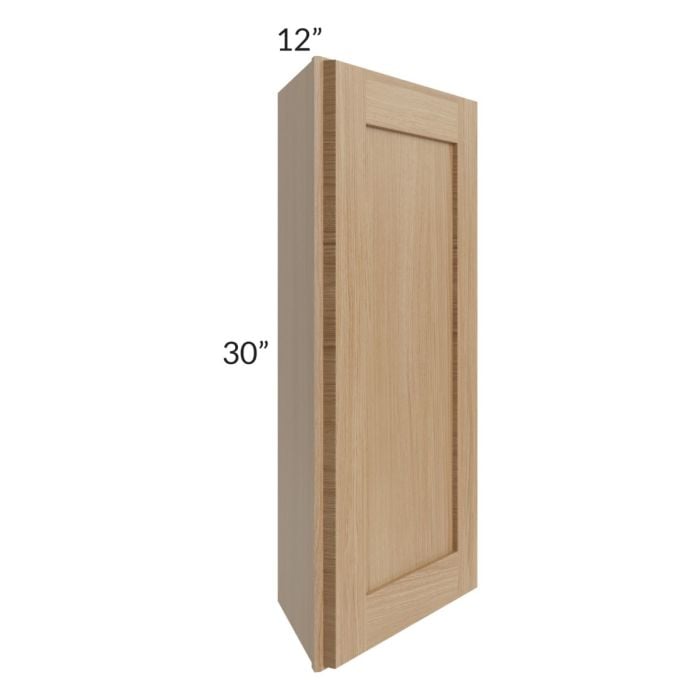RTA Asheville Rift Oak Shaker 12" x 30" Wall End Angle Cabinet with 2 Decorative End Panels
