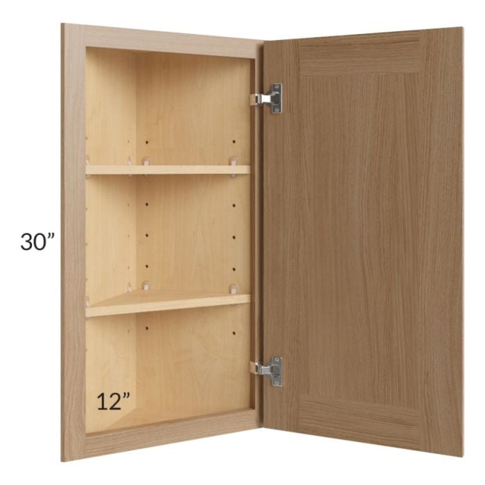 RTA Asheville Rift Oak Shaker 12" x 30" Wall End Angle Cabinet