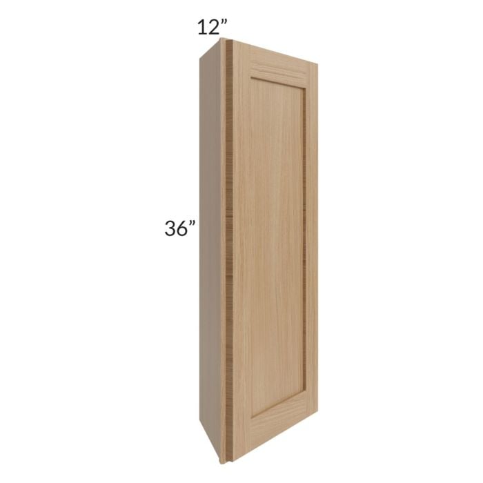 RTA Asheville Rift Oak Shaker 12" x 36" Wall End Angle Cabinet with 2 Decorative End Panels